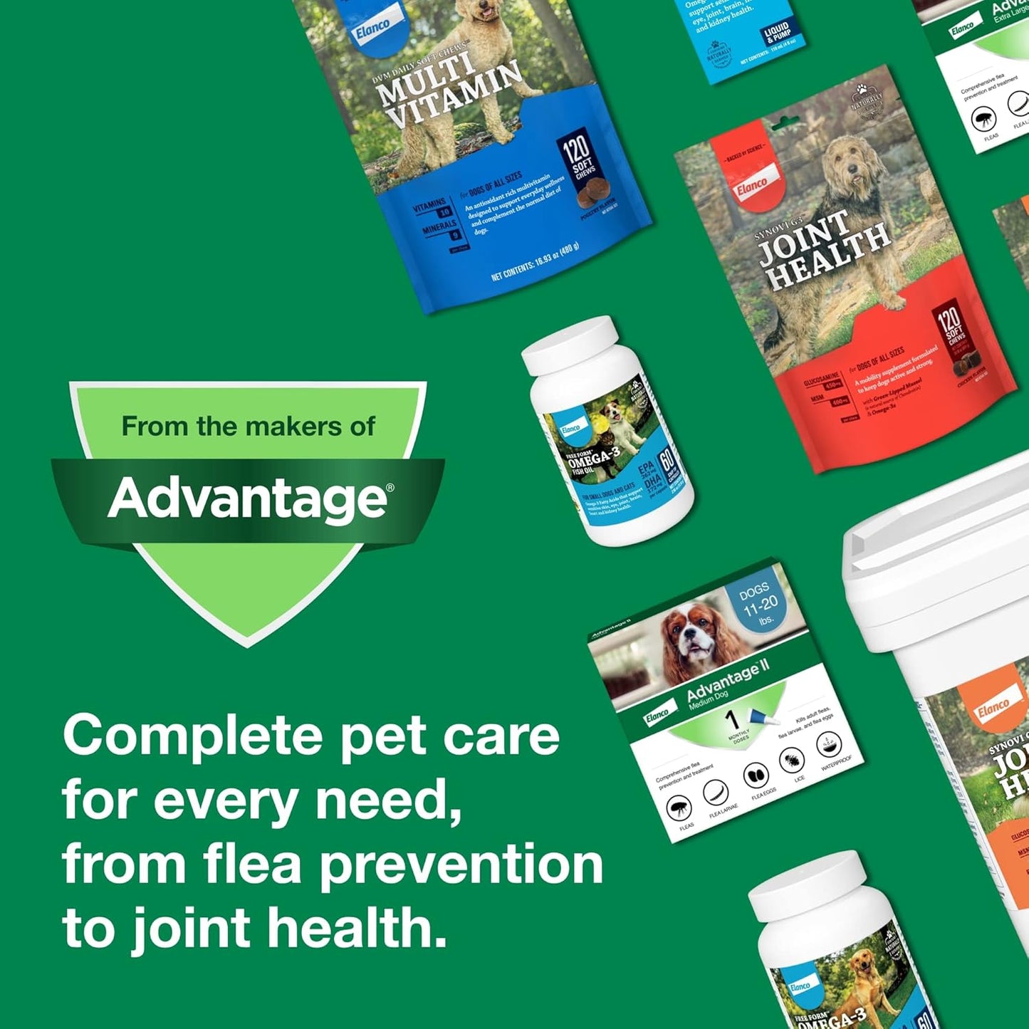 Advantage II Flea Treatment for Small Dogs 3–10 lbs – 6 Monthly Doses Fast-Acting Protection