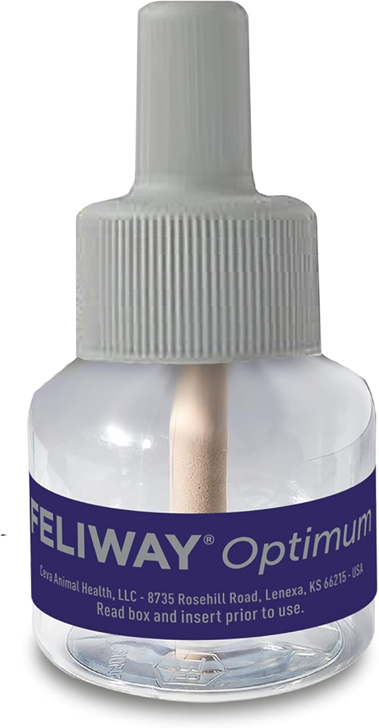 FELIWAY® Optimum 30 Day Cat Calming Refill for Pheromone Diffuser, 48ml - Helps Reduce Common Signs of Stress in Cats & Kittens, Enhanced Calming