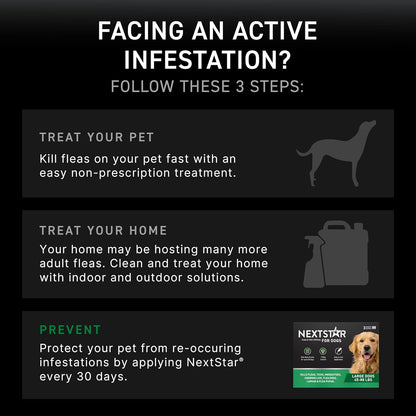 NextStar Flea and Tick Treatment for Large Dogs 45 to 88 lbs 3 Month Topical Protection