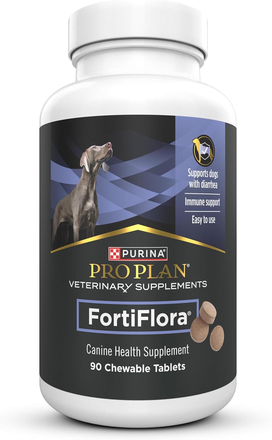 Purina Pro Plan FortiFlora Canine Probiotic Supplement for Dogs – 90 Chewable Tablets