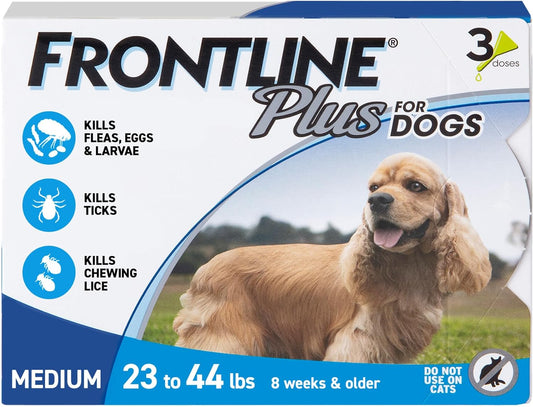 FRONTLINE Plus Flea and Tick Treatment for Medium Dogs Up to 23 to 44 lbs.