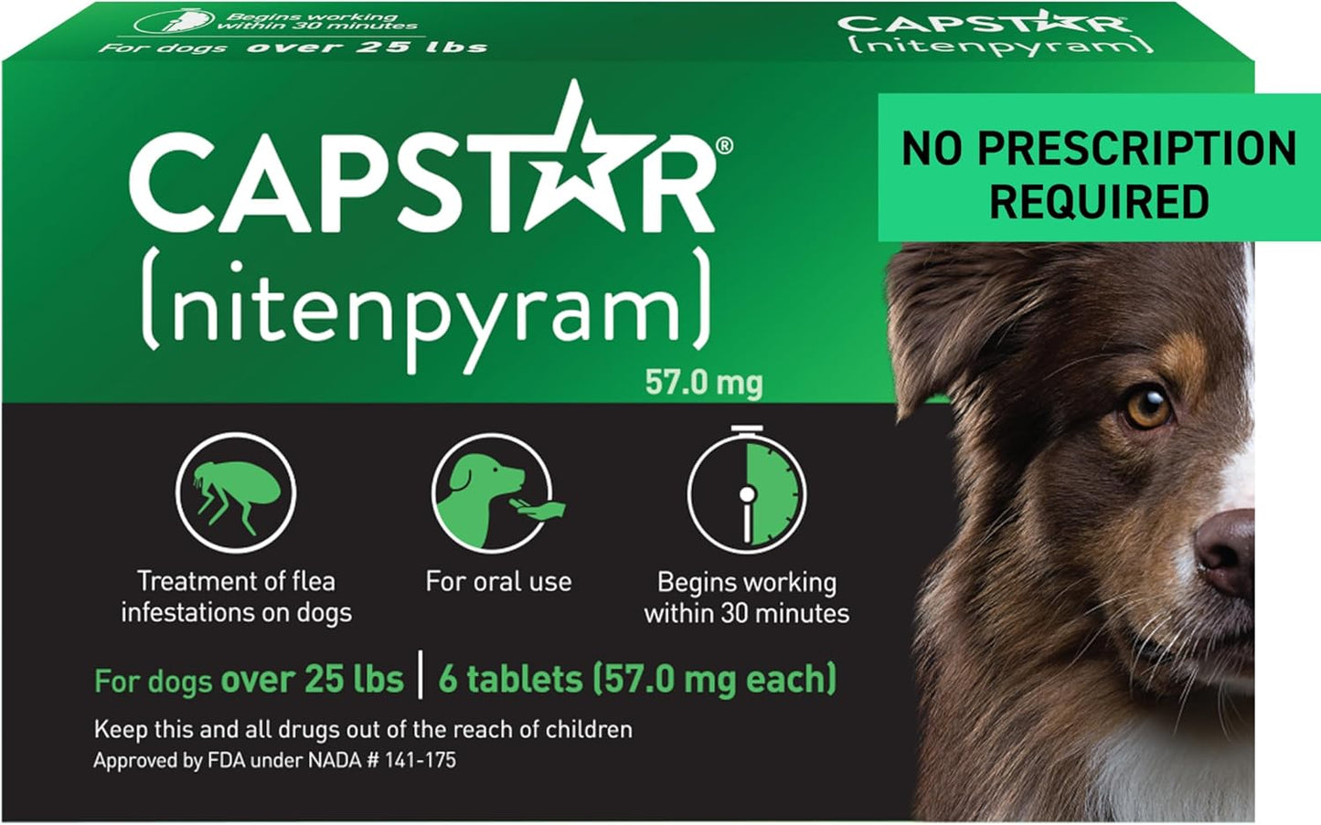 Capstar Nitenpyram Fast Acting Flea Treatment for Large Dogs