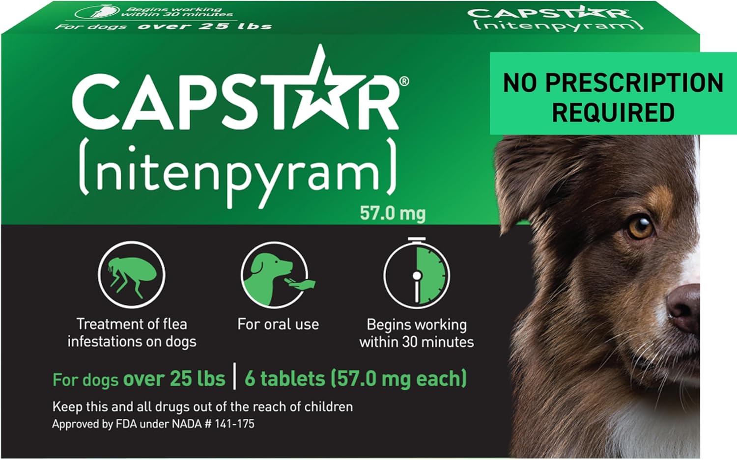 Capstar Nitenpyram Fast Acting Flea Treatment for Large Dogs