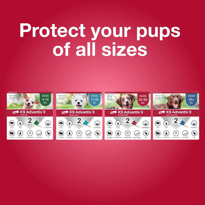 K9 Advantix II for Medium Dogs 11-20 lbs Flea Tick Mosquito Treatment 6 Doses