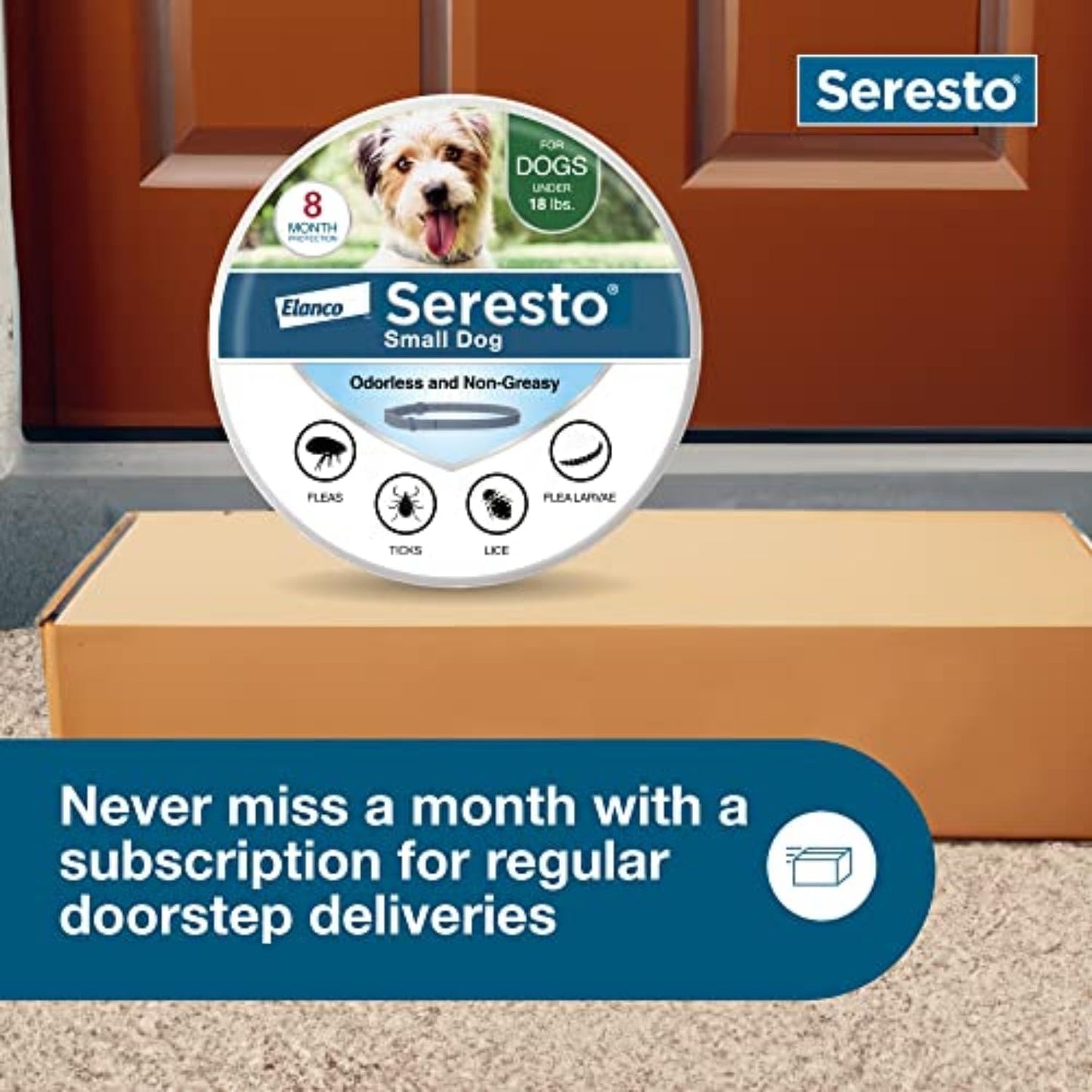 Seresto Small Dog Flea & Tick Collar for Dogs Under 18 lbs – 8 Month Protection