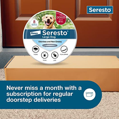 Seresto Large Dog Flea and Tick Collar for Dogs Above 18 lbs – 8 Month Protection