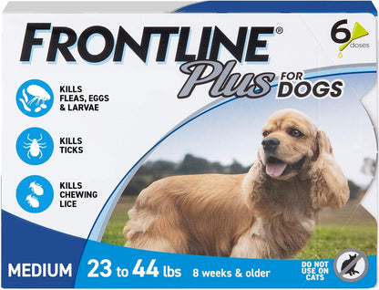 FRONTLINE Plus Flea and Tick Treatment for Medium Dogs Up to 23 to 44 lbs.
