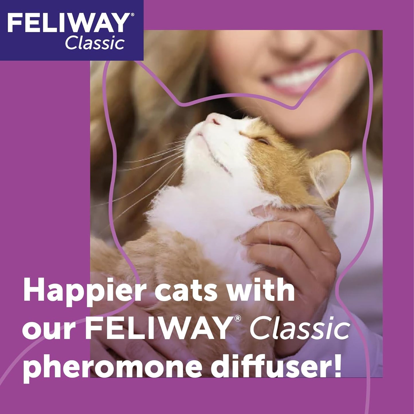 FELIWAY® Classic 30 Day Cat Calming Refill for Pheromone Diffuser, 48ml - Helps Reduce Common Signs of Stress in Cats & Kittens, Enhanced Calming