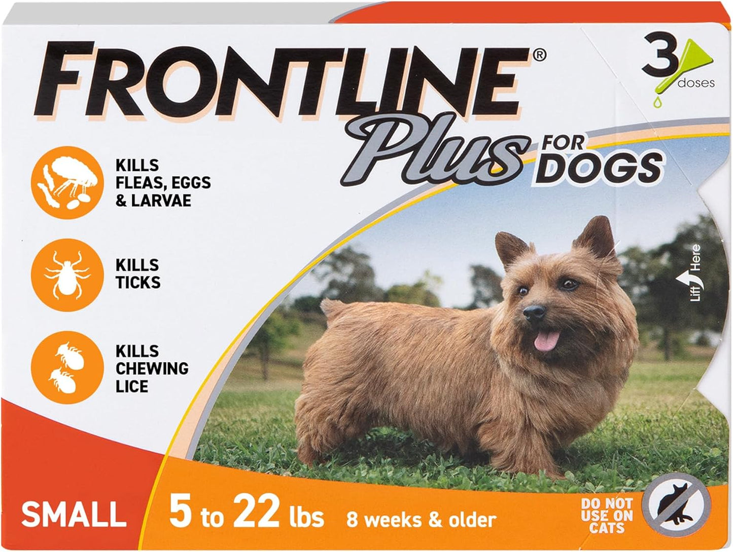 FRONTLINE Plus Flea and Tick Treatment for Small Dogs Upto 5 to 22 lbs