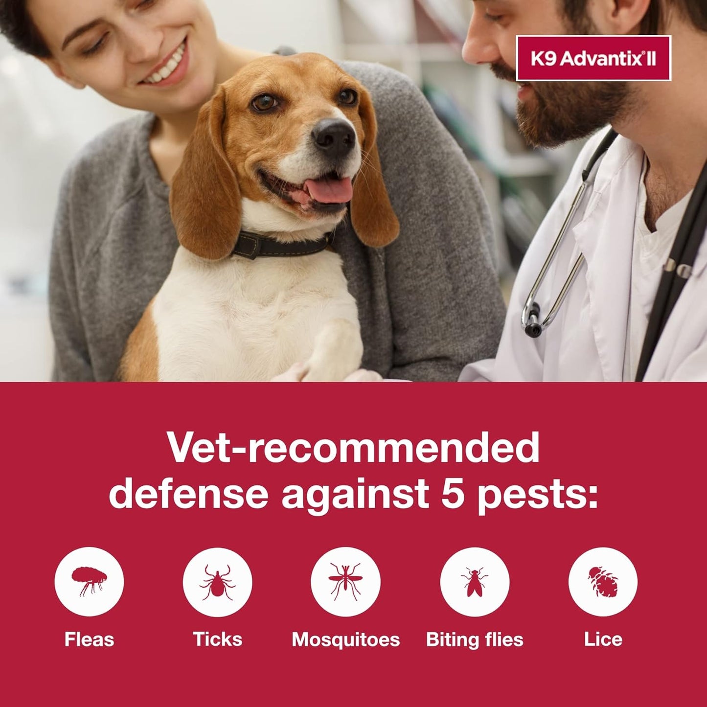 K9 Advantix II for Medium Dogs 11-20 lbs Flea Tick Mosquito Treatment 6 Doses