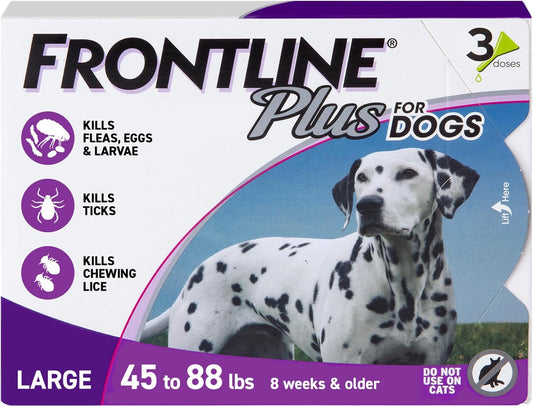 FRONTLINE Plus Flea and Tick Treatment for Large Dogs Up to 45 to 88 lbs.