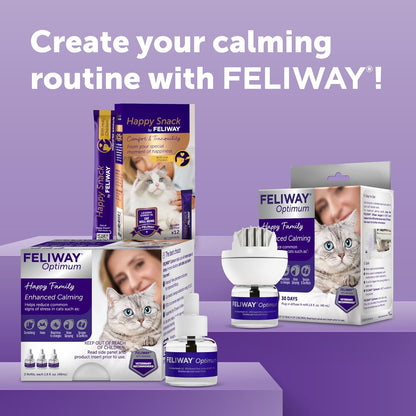 FELIWAY® Optimum 3 x 30 Day Cat Calming Refills for Pheromone Diffuser, 3 x 48ml Value Pack - Helps Reduce Common Signs of Stress in Cats & Kittens, Enhanced Calming