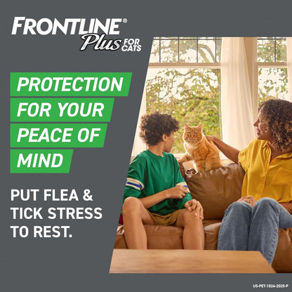 Frontline Plus Flea & Tick Treatment for Cats Over 1.5 lbs Fast-Acting Protection