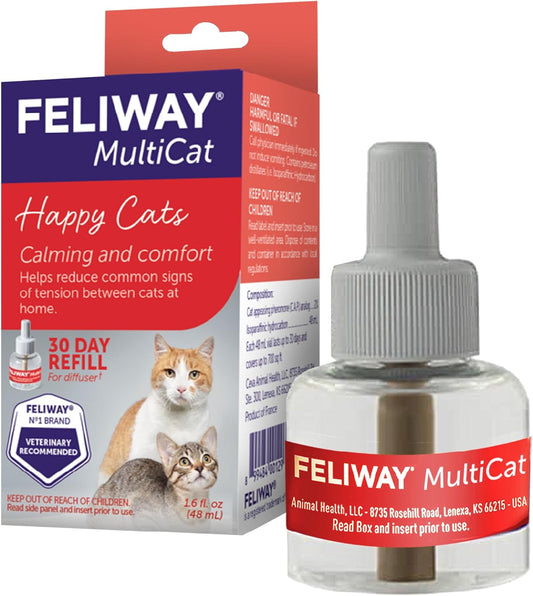 Feliway MultiCat Calming Diffuser Refill 30 Day Cat Stress and Conflict Relief