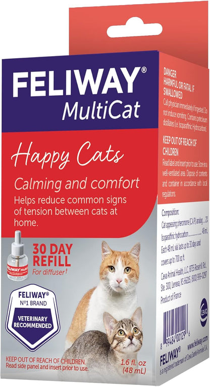 Feliway MultiCat Calming Diffuser Refill 30 Day Cat Stress and Conflict Relief