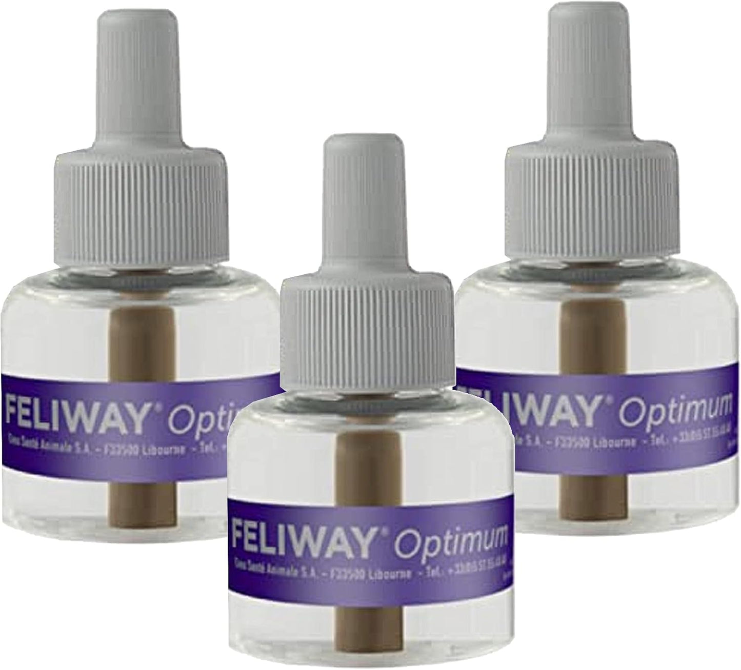 FELIWAY® Optimum 3 x 30 Day Cat Calming Refills for Pheromone Diffuser, 3 x 48ml Value Pack - Helps Reduce Common Signs of Stress in Cats & Kittens, Enhanced Calming
