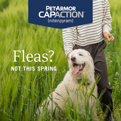 PetArmor CapAction 57mg Fast Flea Treatment for Dogs Over 25 lbs – Oral Nitenpyram Tablets (6 Count)