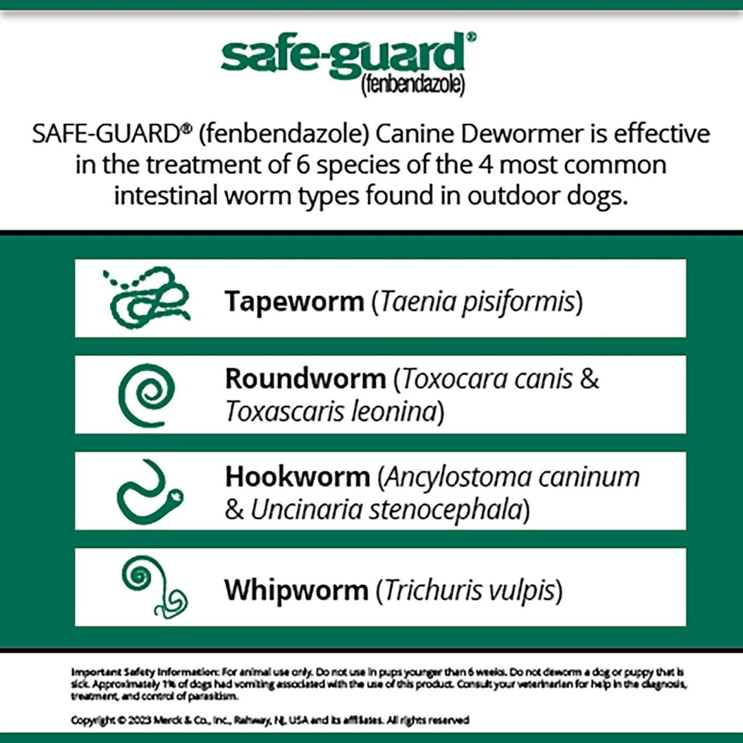 Safe-Guard Canine Dewormer for Dogs 20 lbs Fenbendazole 2g 3 Day Treatment